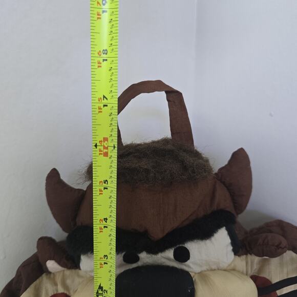 Vintage Looney Tunes Taz Tasmanian Devil Pillow Plush 90s Cartoon Large 17x17 Gi - Picture 4 of 12